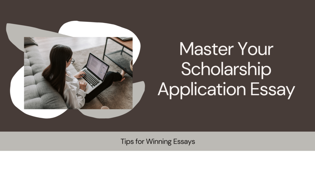 Student writing a scholarship application essay